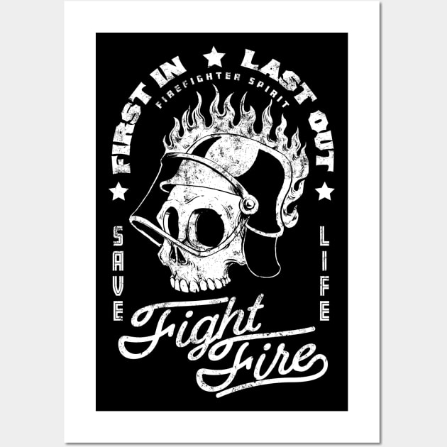 Firefighter Wall Art by Black Tee Inc